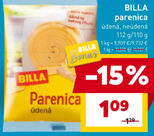 BILLA parenica údená