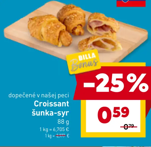 Croissant šunka - syr