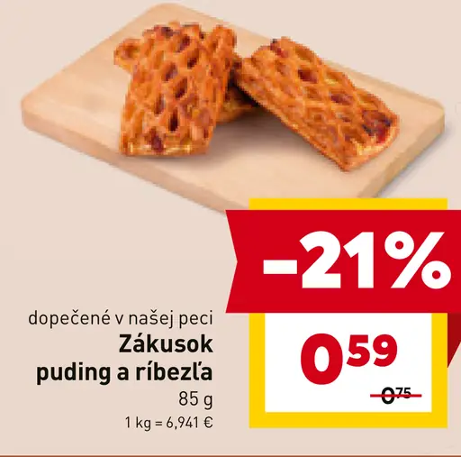 Zákusok puding a ríbezľa