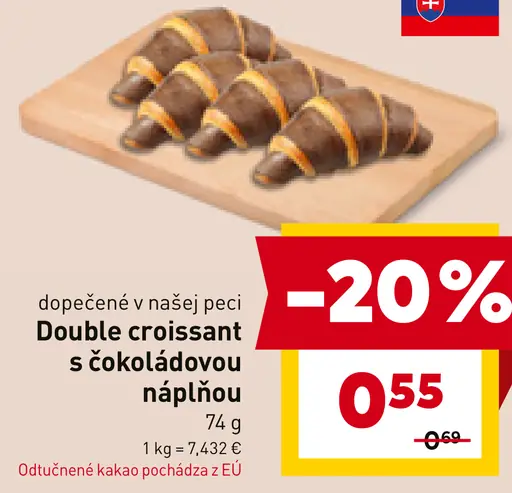 Double croissant s čokoládovou náplňou