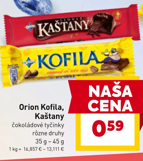 Orion Kofila, Kaštany čokoládové tyčinky