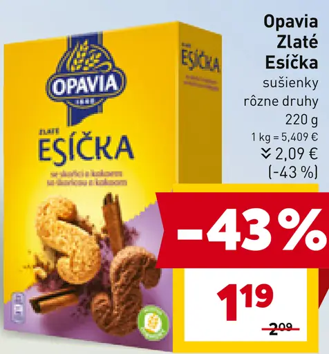 Opavia Zlaté Esíčka sušienky