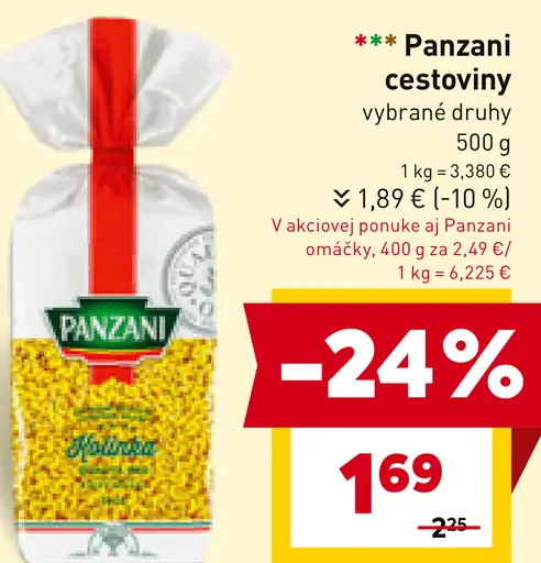 Panzani cestoviny bezvaječné