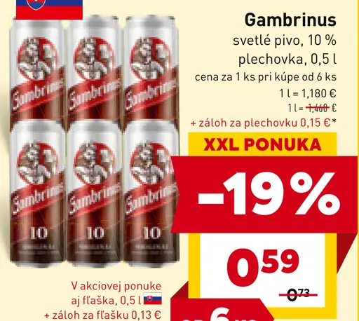 Gambrinus svetlé pivo plechovka