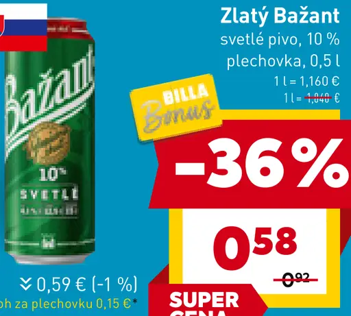 Zlatý Bažant '73 pivo svetlý ležiak plechovka