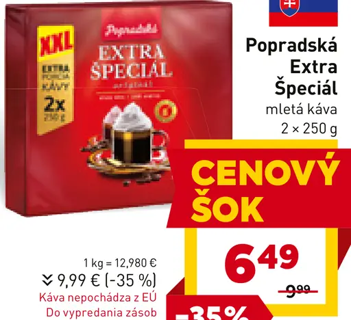 Popradská Extra špeciál originál mletá káva