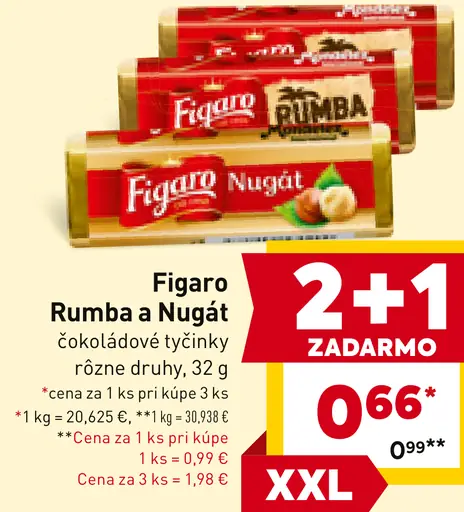 Figaro Rumba a Nugát čokoládové tyčinky