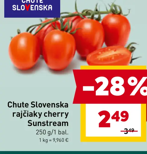 Chute Slovenska rajčiaky cherry Sunstream