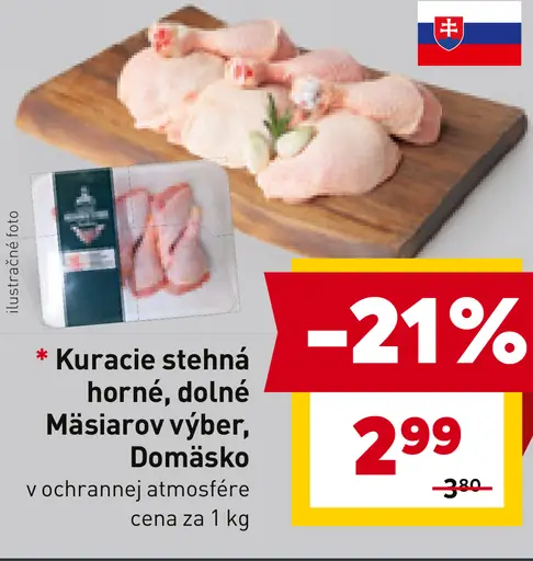 Kuracie stehná horné, dolné Mäsiarov výber, Domäso
