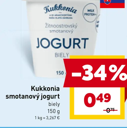 Kukkonia smotanový jogurt biely