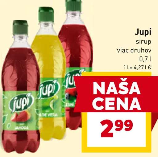 Jupí sirup viac druhov