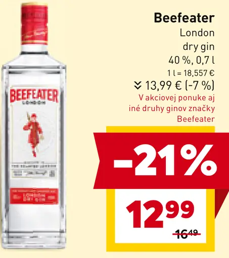 Beefeater London Dry gin s tonikom