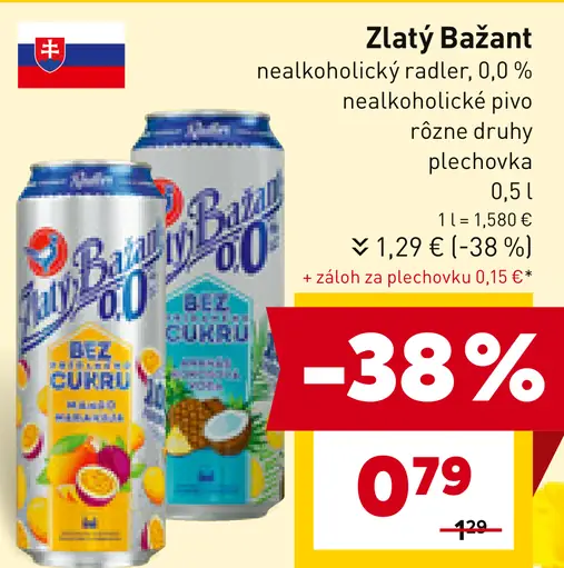 Zlatý Bažant Nealkoholický radler