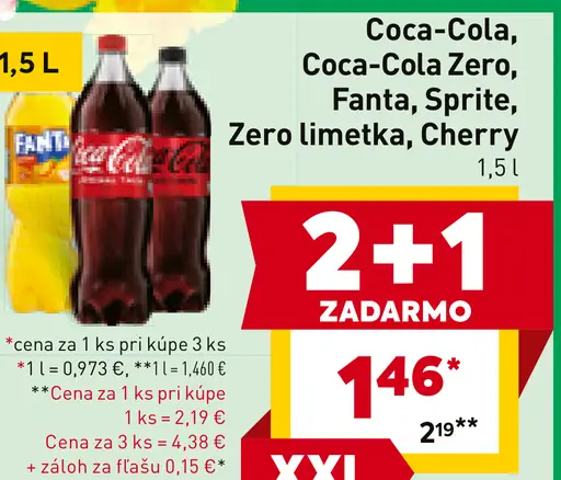 Coca-Cola, Coca-Cola Zero, Fanta, Sprite, Zero limetka, Cherry