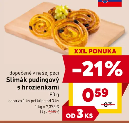 Slimák pudingový s hrozienkami