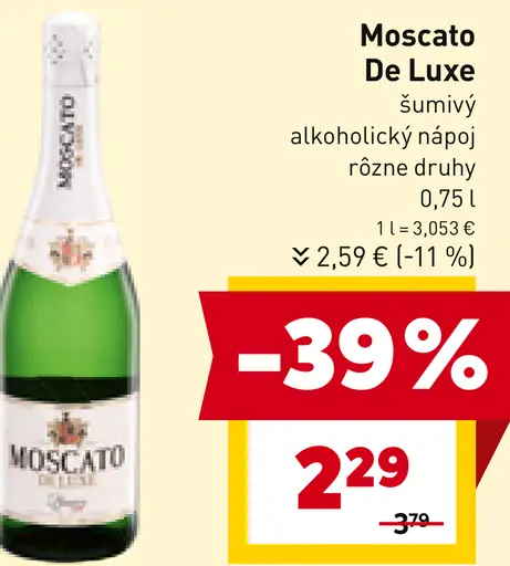 Moscato De Luxe šumivý alkoholický nápoj