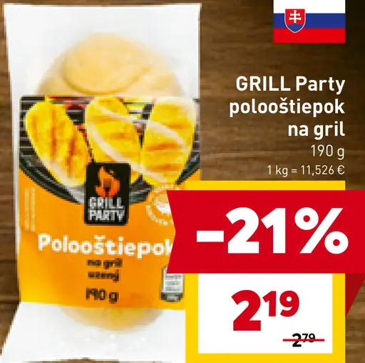Grill Party pološtiepok na gril