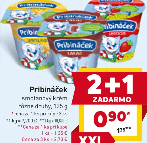 Pribináček smotanový krém
