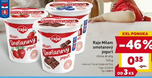 Rajo Bezlaktózový smotanový jogurt
