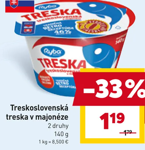 Treskoslovenská treska v majonéze