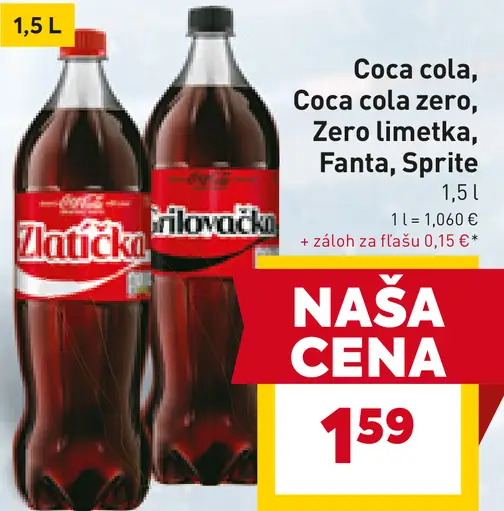 Coca cola, Coca cola zero, Zero limetka, Fanta, Sprite