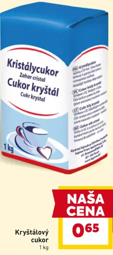 Kristálycukor Cukor kryštál