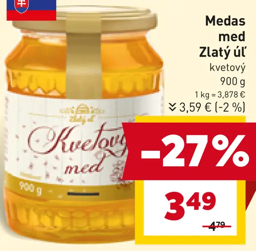 Medas med Zlatý úľ kvetový