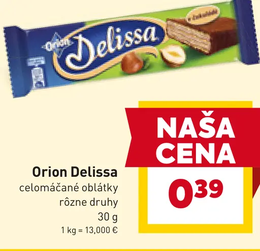 Orion Delissa celomáčané oblátky