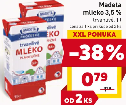 Madeta trvanlivé mlieko 3,5 %