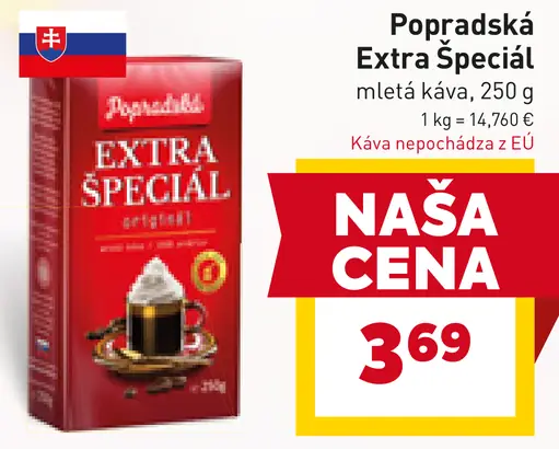 Popradská Extra špeciál originál mletá káva