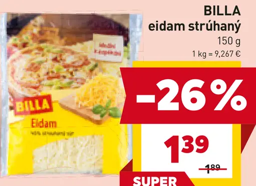 BILLA eidam strúhaný