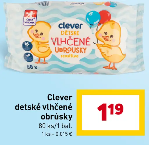 Clever detské vlhčené obrúsky
