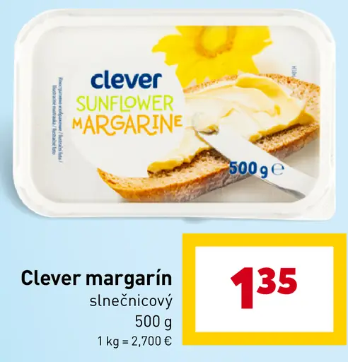 Clever margarín slnečnicový