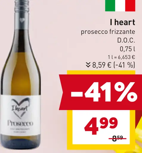 I heart prosecco frizzante D.O.C.