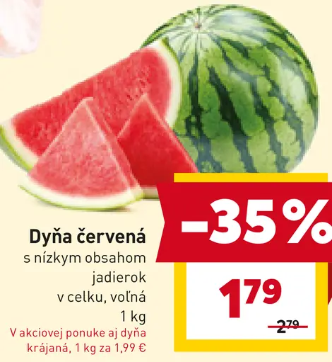 Dyňa červená s nízkym obsahom jadierok