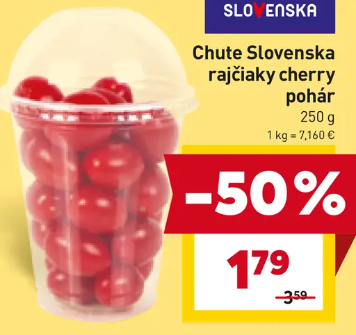 Chute Slovenska rajčiaky cherry pohár