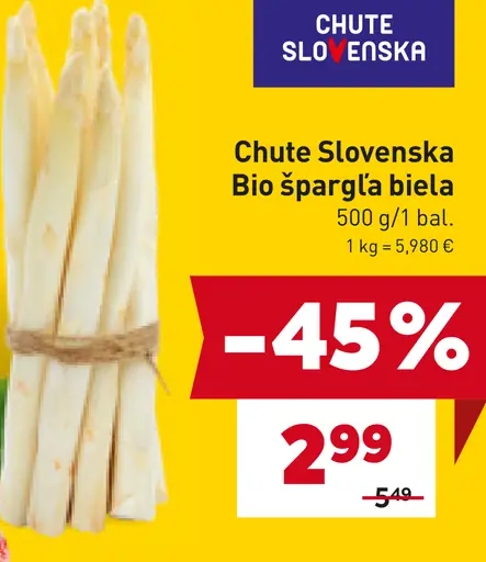 Chute Slovenska Bio špargľa biela