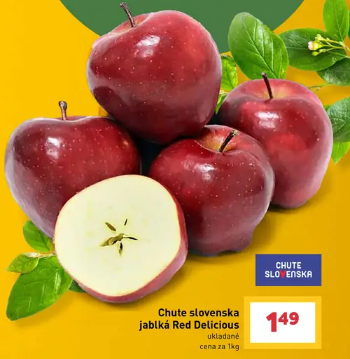Chute slovenská jablká Red Delicious