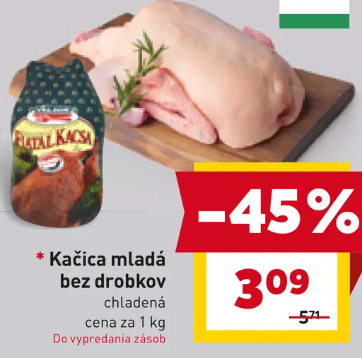 Kačica mladá bez drobkov