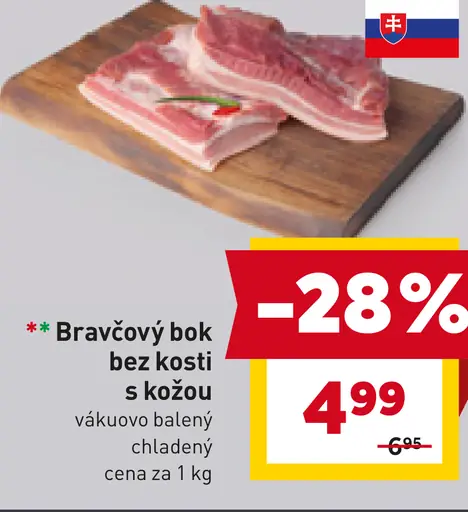 Bravčový bok bez kosti s kožou