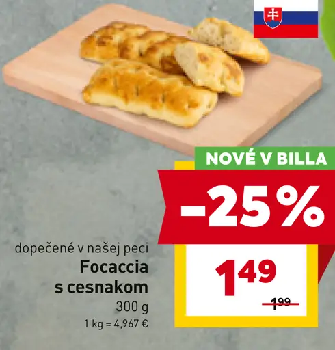 Focaccia s cesnakom