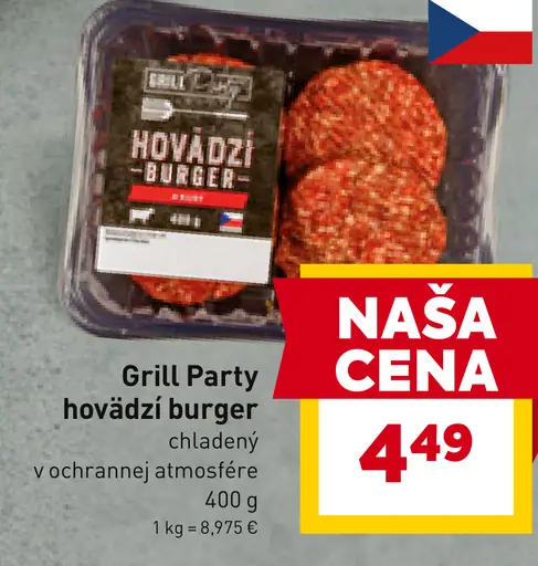 Grill Party hovädzí burger