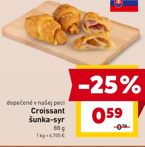 Croissant šunka - syr