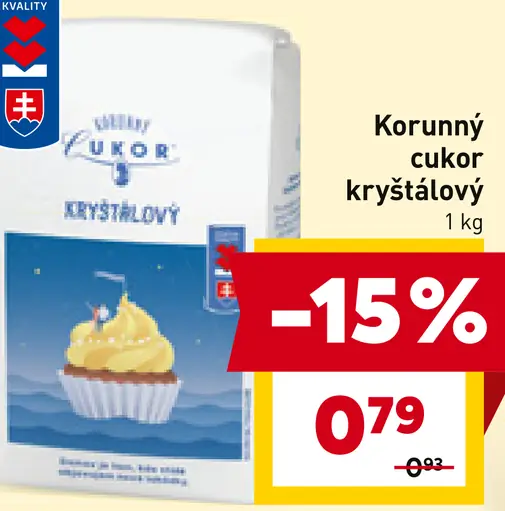 Korunný cukor kryštálový