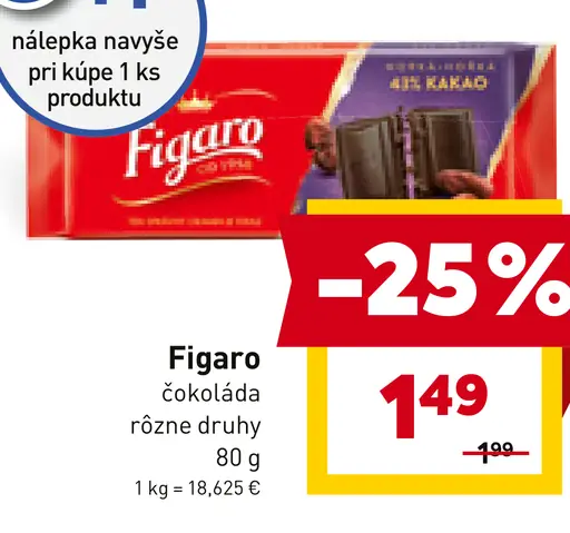 Figaro Mliečna čokoláda s náplňou