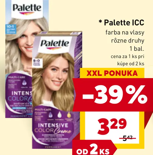 Palette ICC farba na vlasy