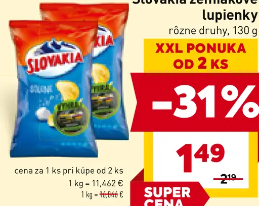 Slovakia zemiakové lupienky solené