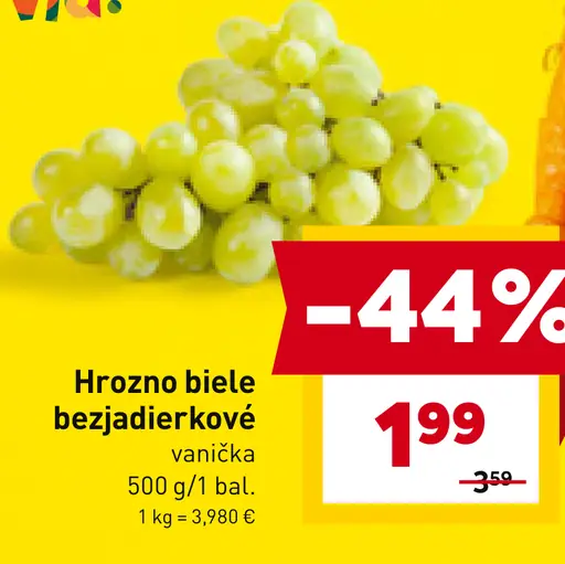 Hrozno biele bezjadierkové