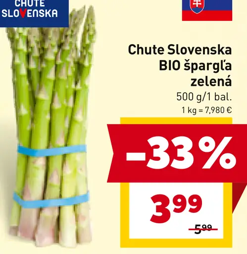 Chute Slovenska BIO špargľa zelená
