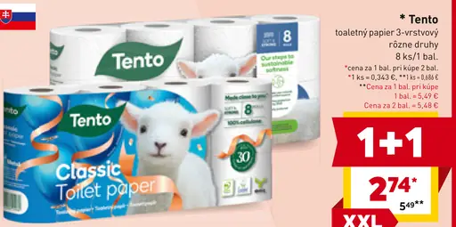 Tento toaletný papier 3-vrstvový